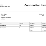 8+ Free Construction Invoice Templates