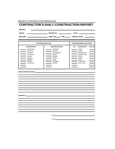 Construction Report Template