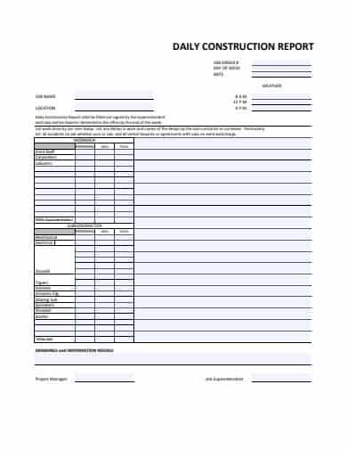 Construction Report Template