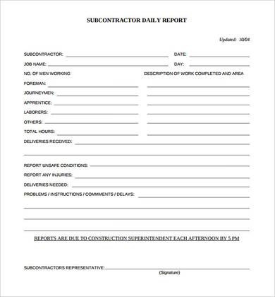 Construction Report Template