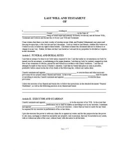 9+ Last Will And Testament Templates