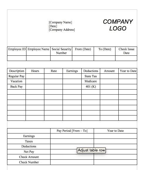 Free Check Stub Template Printables from www.dailylifedocs.com