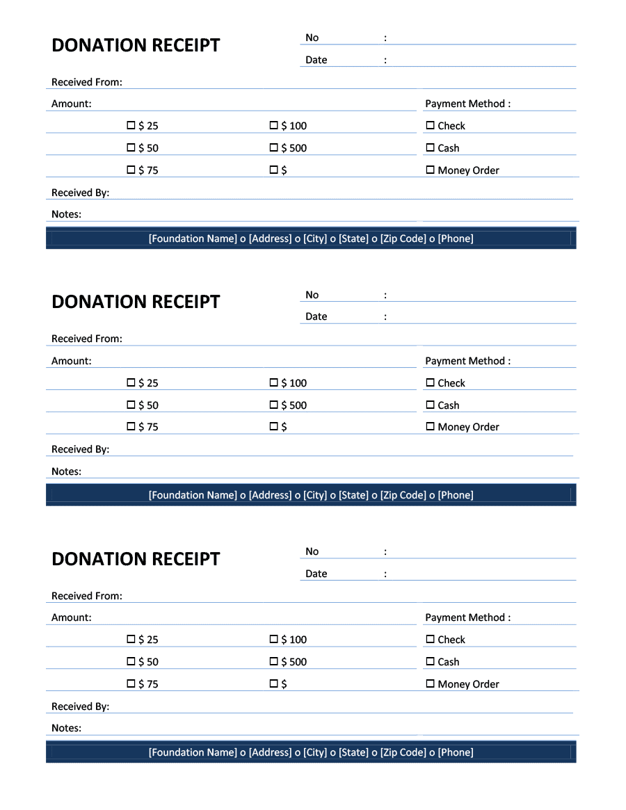 Free Printable Donation Receipt Template