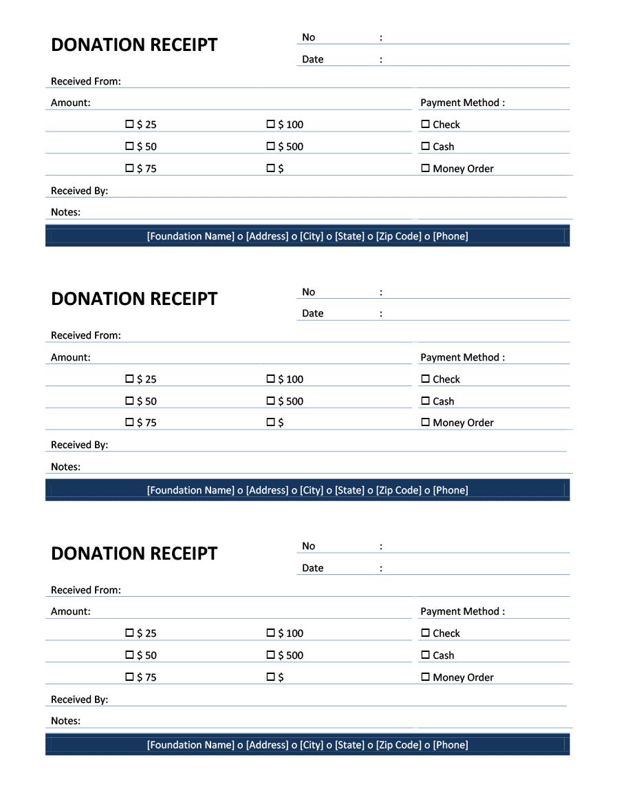 6 Free Donation Receipt Templates