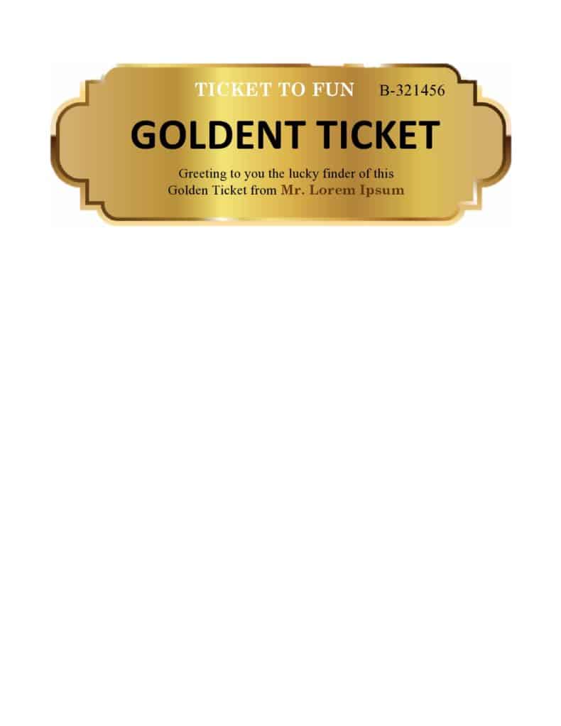 8 Golden Ticket Templates Word Excel Fomats Golden Ti