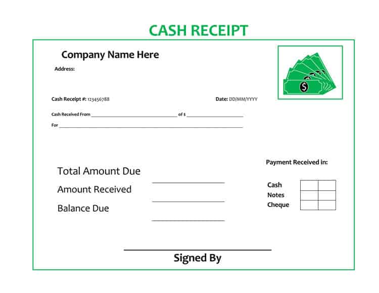 Cash Receipts And Payments Template