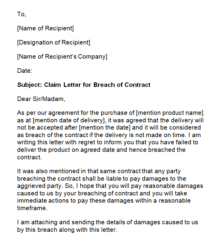12 FREE Claim Letter Examples