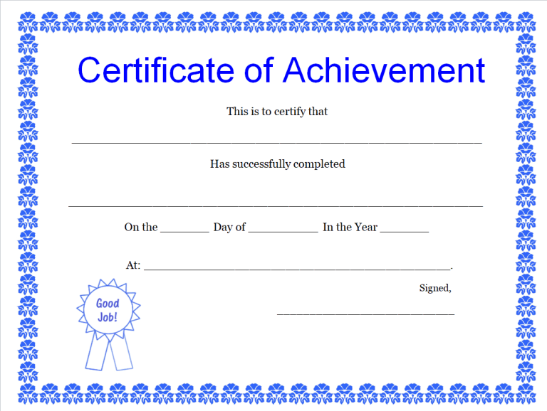 22+ Editable Certificate of Achievement Templates