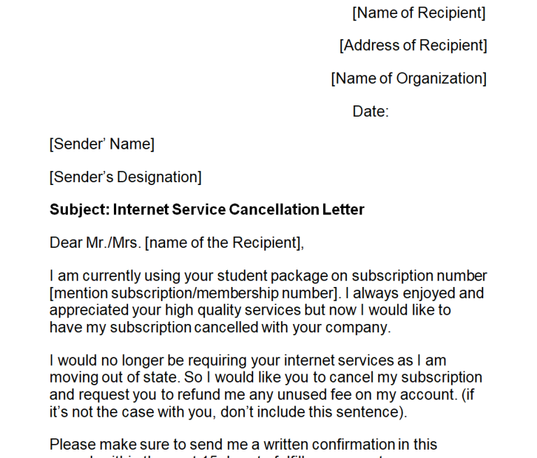 12+ Official Cancellation Letters Examples & Formats