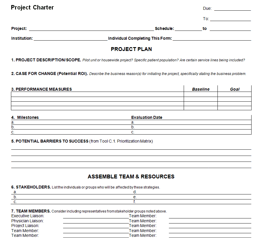 21+ Professional Project Charter Templates