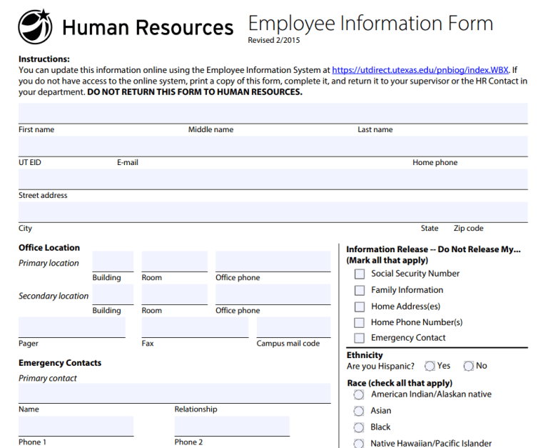 30 Sample Employee Information Form Templates WORD PDF 30-sample-employee-information-form-templates-word-pdf