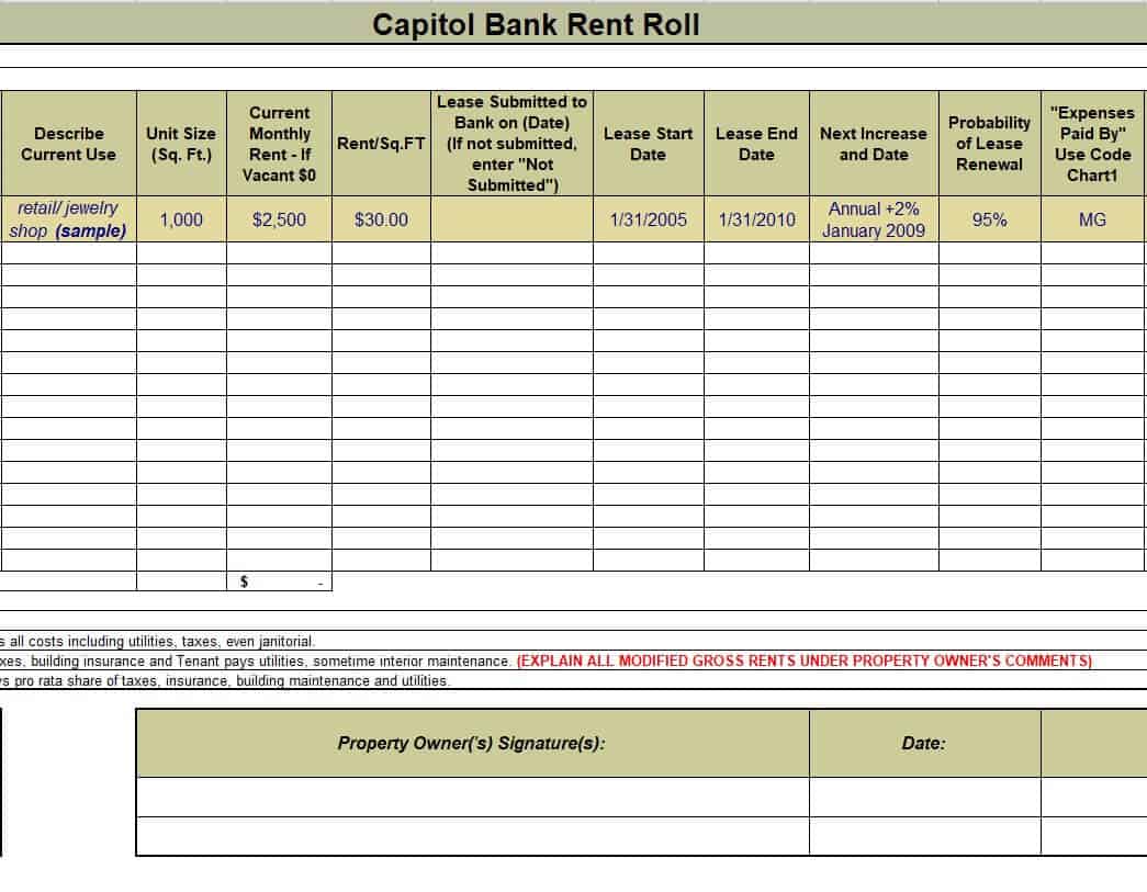 assignment of rent roll