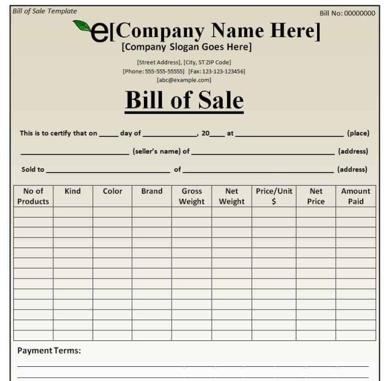 33+ Practical Bill of Sale Templates & Formats