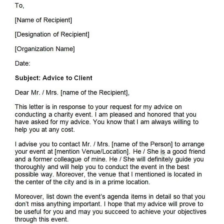 7 Sample Letter Of Advice Templates Formats 7-sample-letter-of-advice-templates-formats