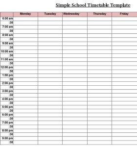 25 FREE School Timetable Templates [WORD, EXCEL, PDF]