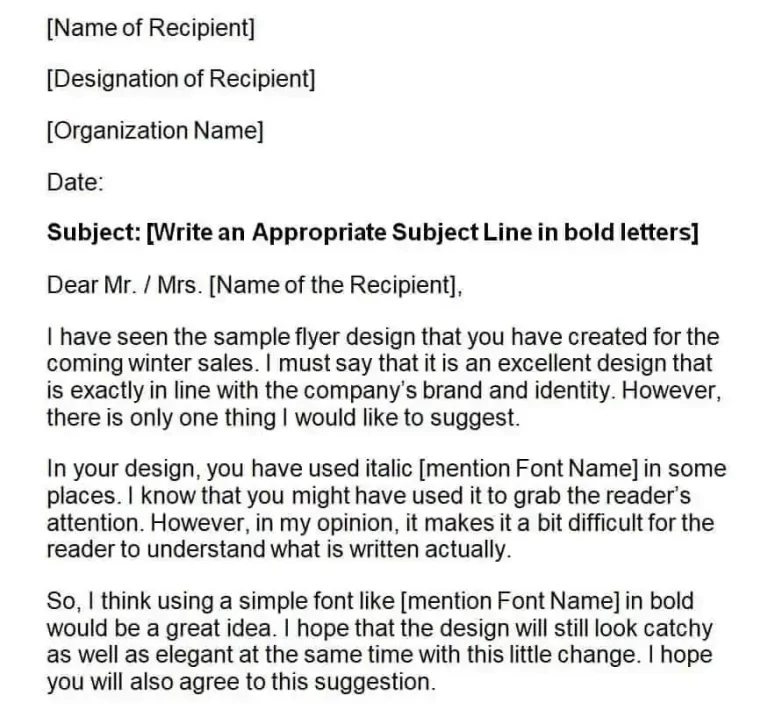 9+ FREE Editable Suggestion Letter Templates & Samples