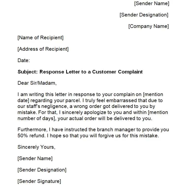 10+ Formal Response Letter Samples