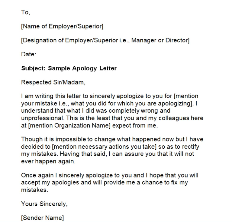 10+ Sample Apology Letters to Boss/Employer
