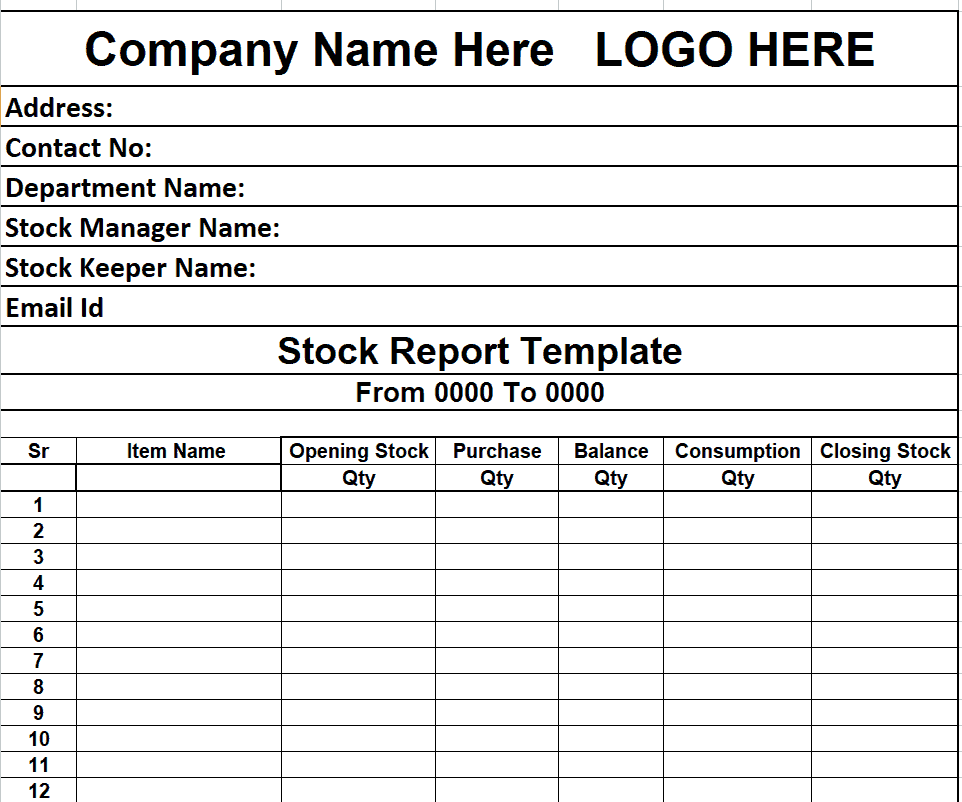 28+ Editable Stock Report Templates in EXCEL