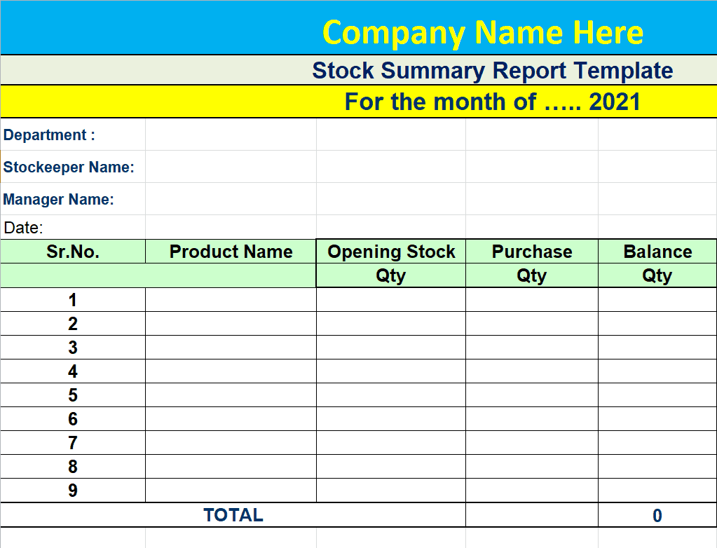 28+ Editable Stock Report Templates in EXCEL