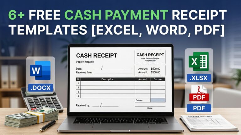 Cash payment receipt templates