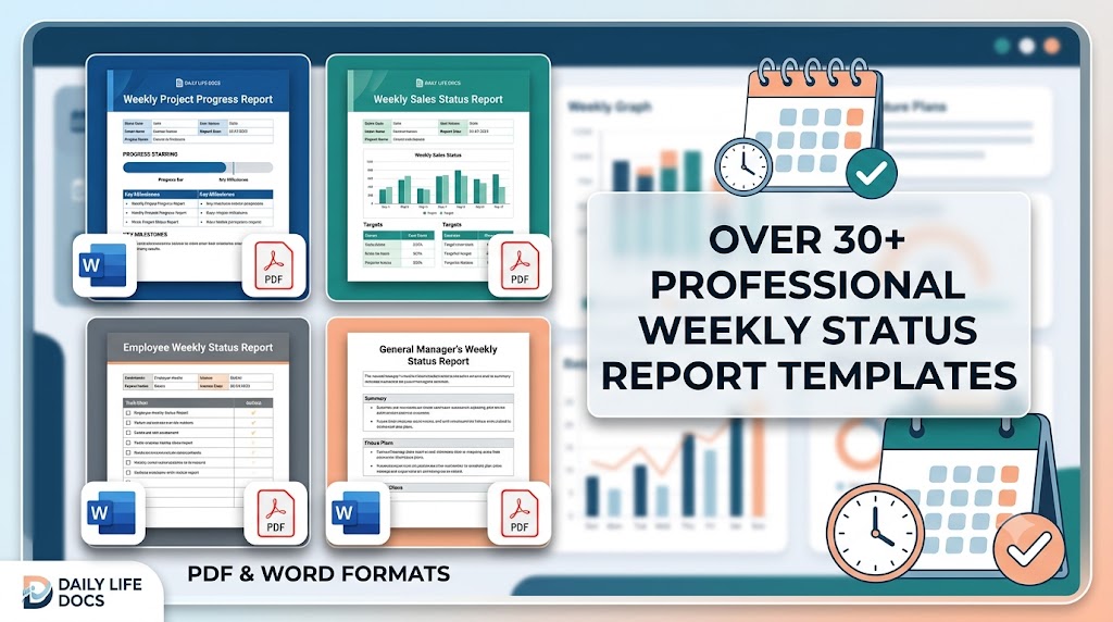 Weekly status report template preview