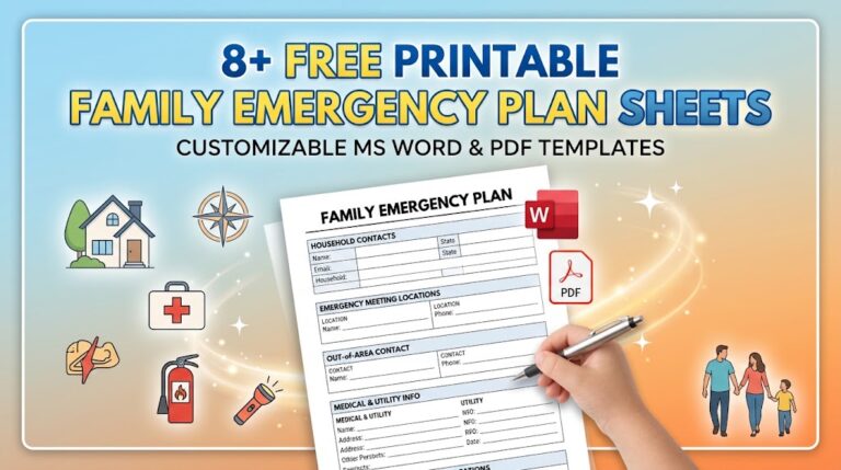 8+ Family Emergency Plan Sheet Templates