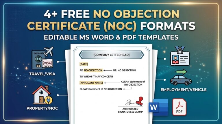 4+ Free No Objection Certificate Templates